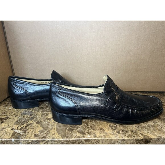 VTG 70’s HandMade In USA Men\'s Black Leather Dress Loafer 10 D PRESIDENTIAL STEP main image 7